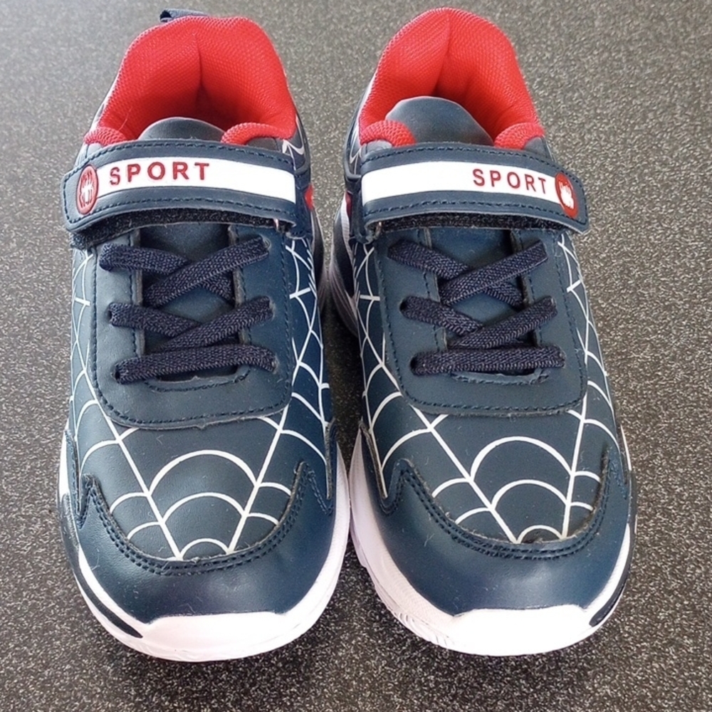 Spider-Themed Kids Sneakers - Navy and Red